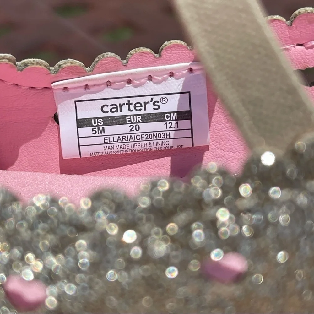 NWT MACY’S Carter’s Glitter Slip-On Infant Dress Shoes